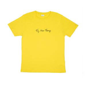 Try New Things Shirt - Yellow (Size M)