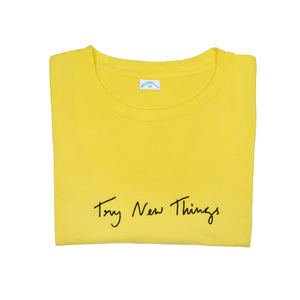 Try New Things Shirt - Yellow (Size M)